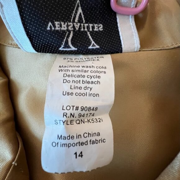 Versaille Satin-Like Golden Caramel Color Button Down Waist Length Jacket, 14 - Picture 5 of 5